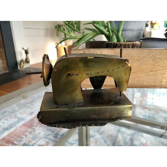 Vintage Steam Punk Art, Copper/Tin Sewing Machine - Picture 9 of 10